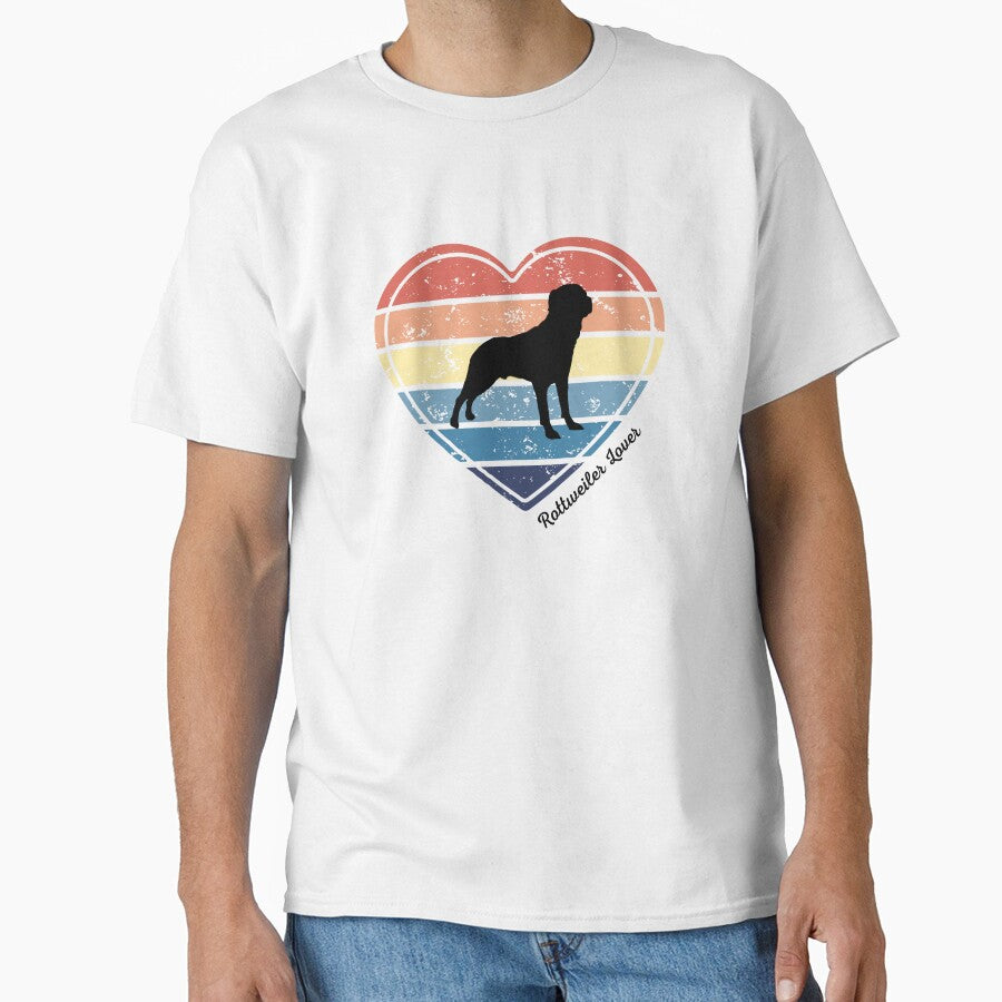 Rottweiler Lover Retro Sunset Heart by Print-A-Joke