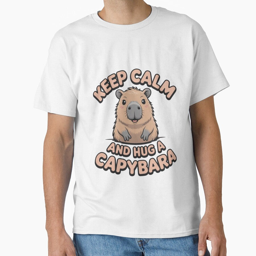 Keep Calm and Hug Capybara by HappyStencil