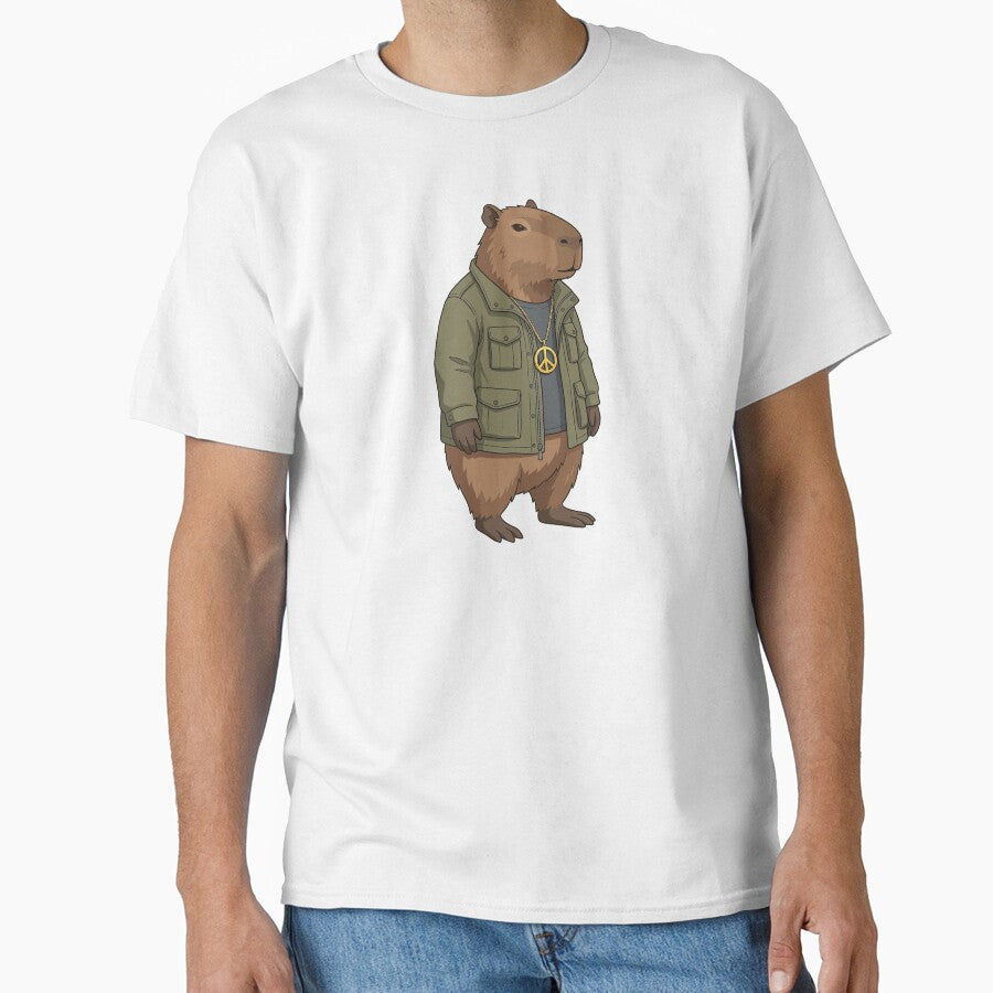 Chill Capybara Peace Sign Swagger by SweetLog