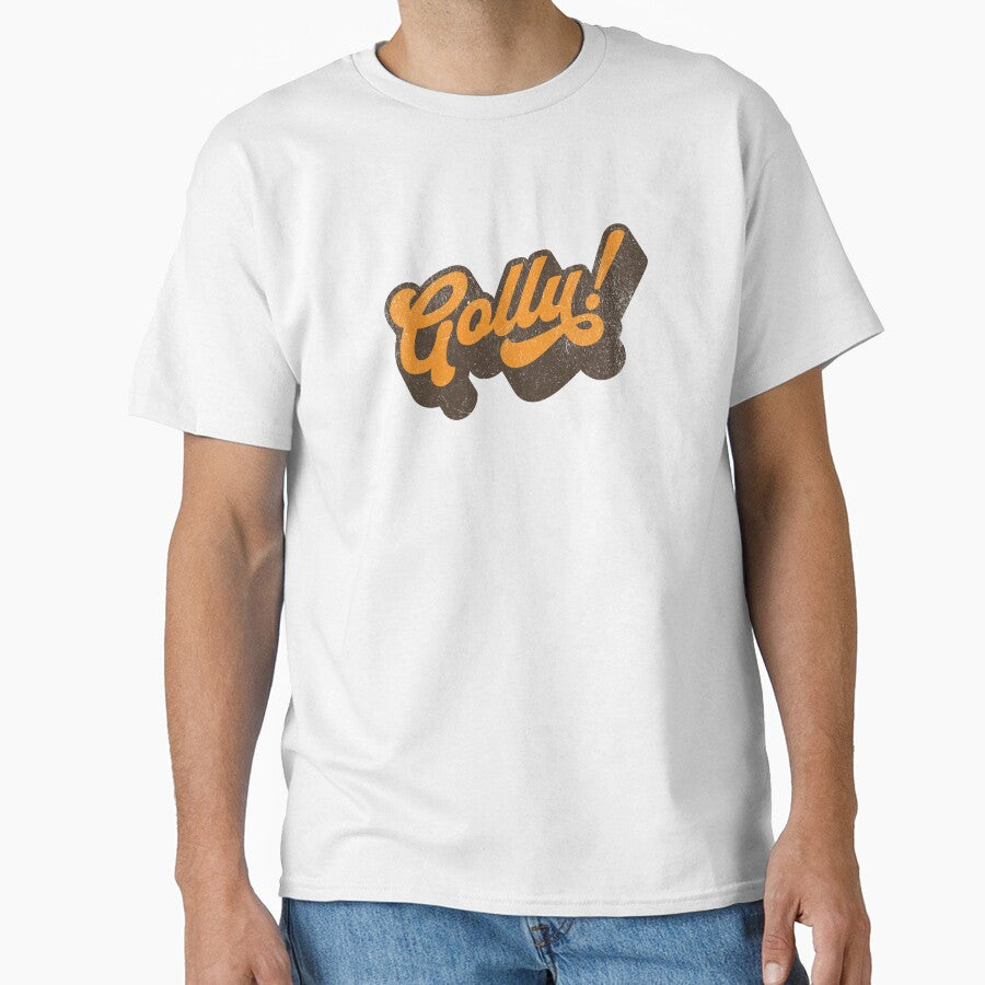 Golly! Retro 70s Script - Vintage Orange Statement Design by picadillyprints
