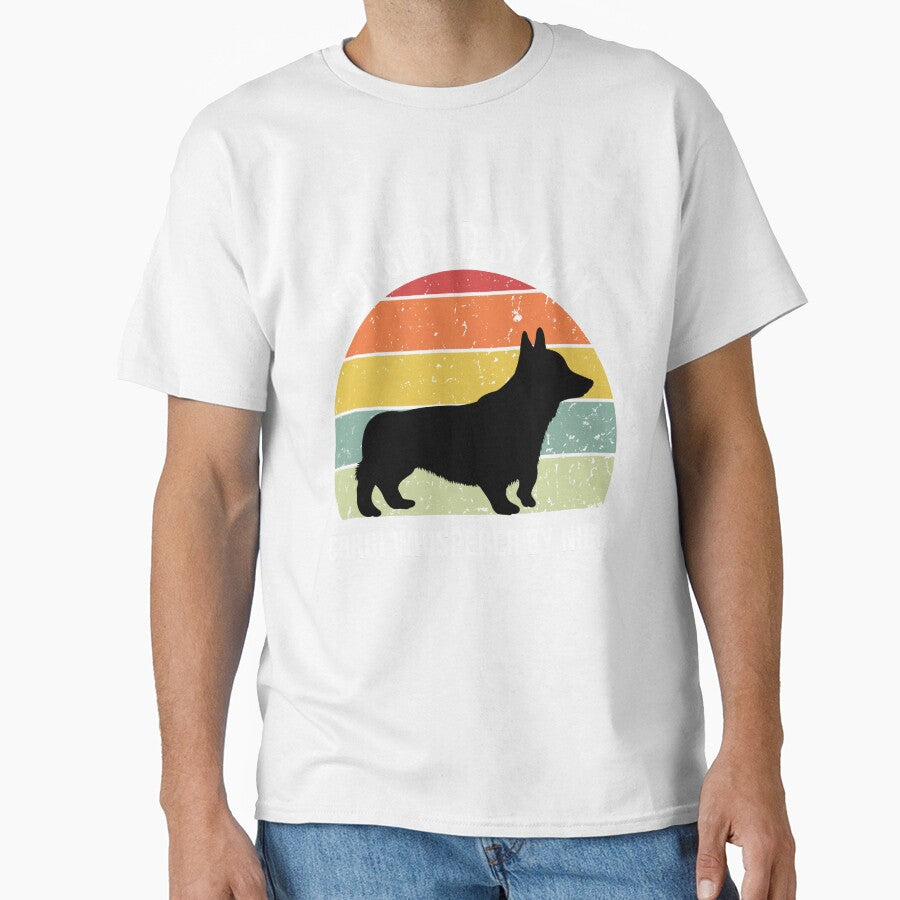 Retro Sunset Corgi Dad by Day design - white text by 29Bumblebee