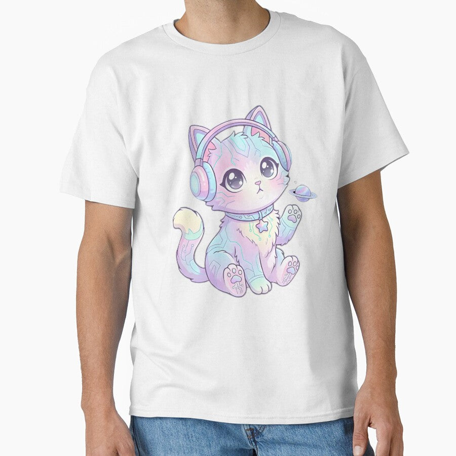 Kawaii Cyber Cat - Pastel Neon Space Kitten by WalterAdd