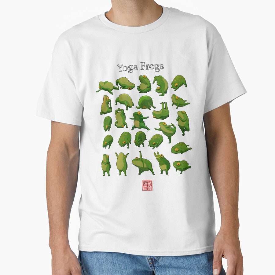 Yoga Frogs Poster With Text by DingHuArt