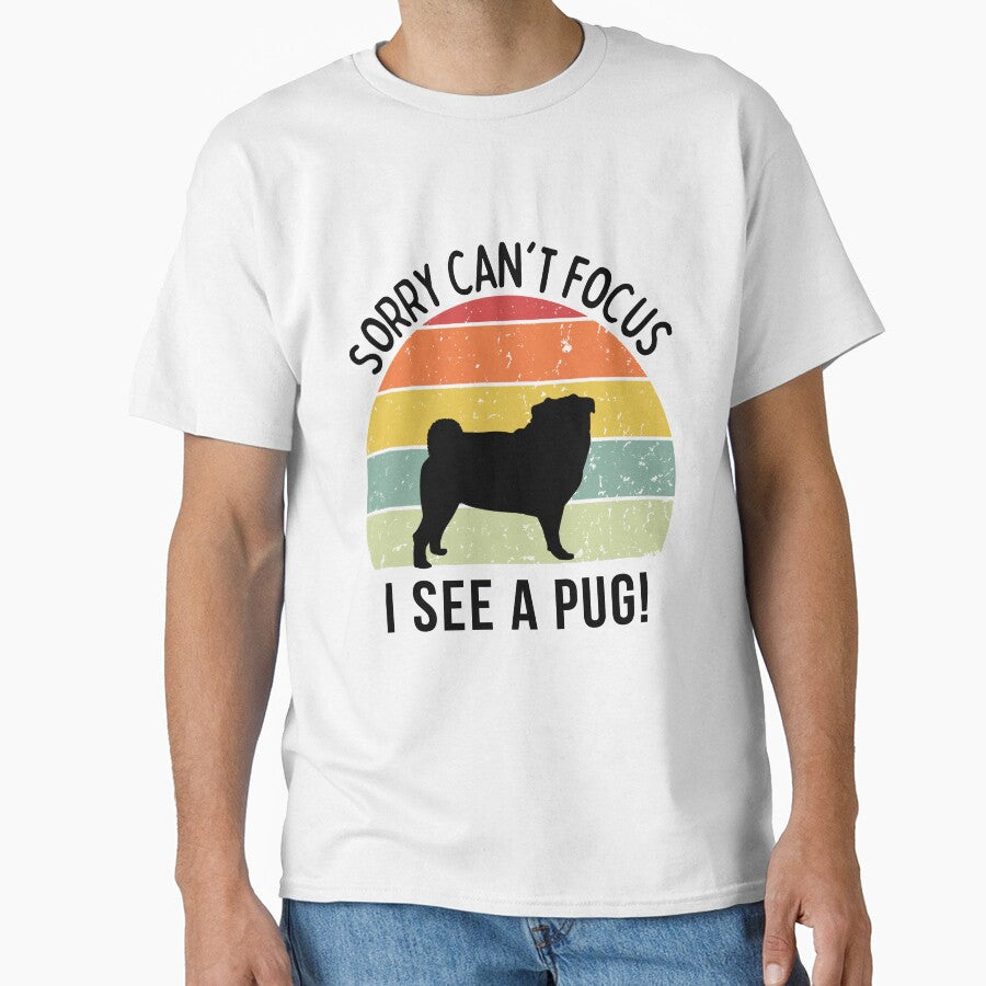 Cute Retro Sunset Pug lover design - black text by 29Bumblebee