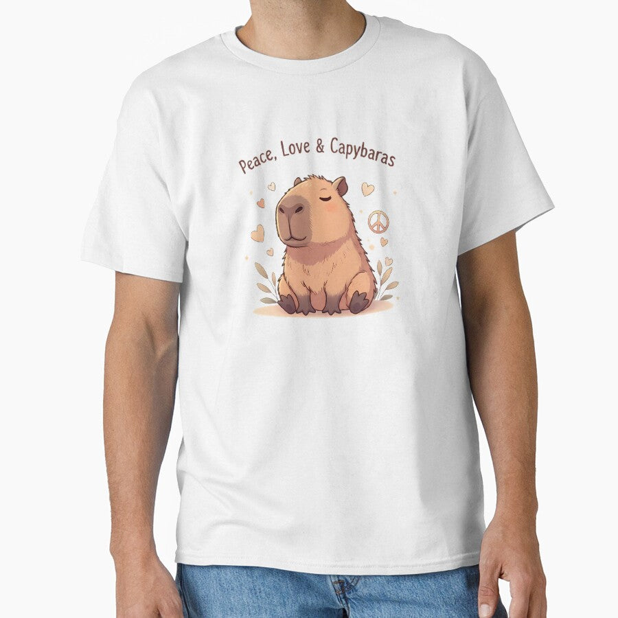 Peace Love & Capybaras - Cute Animal Tranquility Design by FreshPrintCo