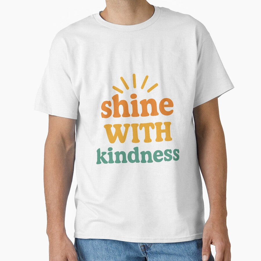 Shine With Kindness – Colorful Positive Affirmation Typography Design by inkoutninja