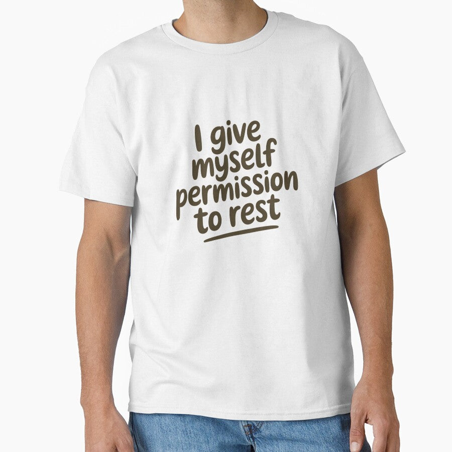 I Give Myself Permission to Rest – Burnout Recovery & Mental Health Affirmation Sticker by AngloAffirms
