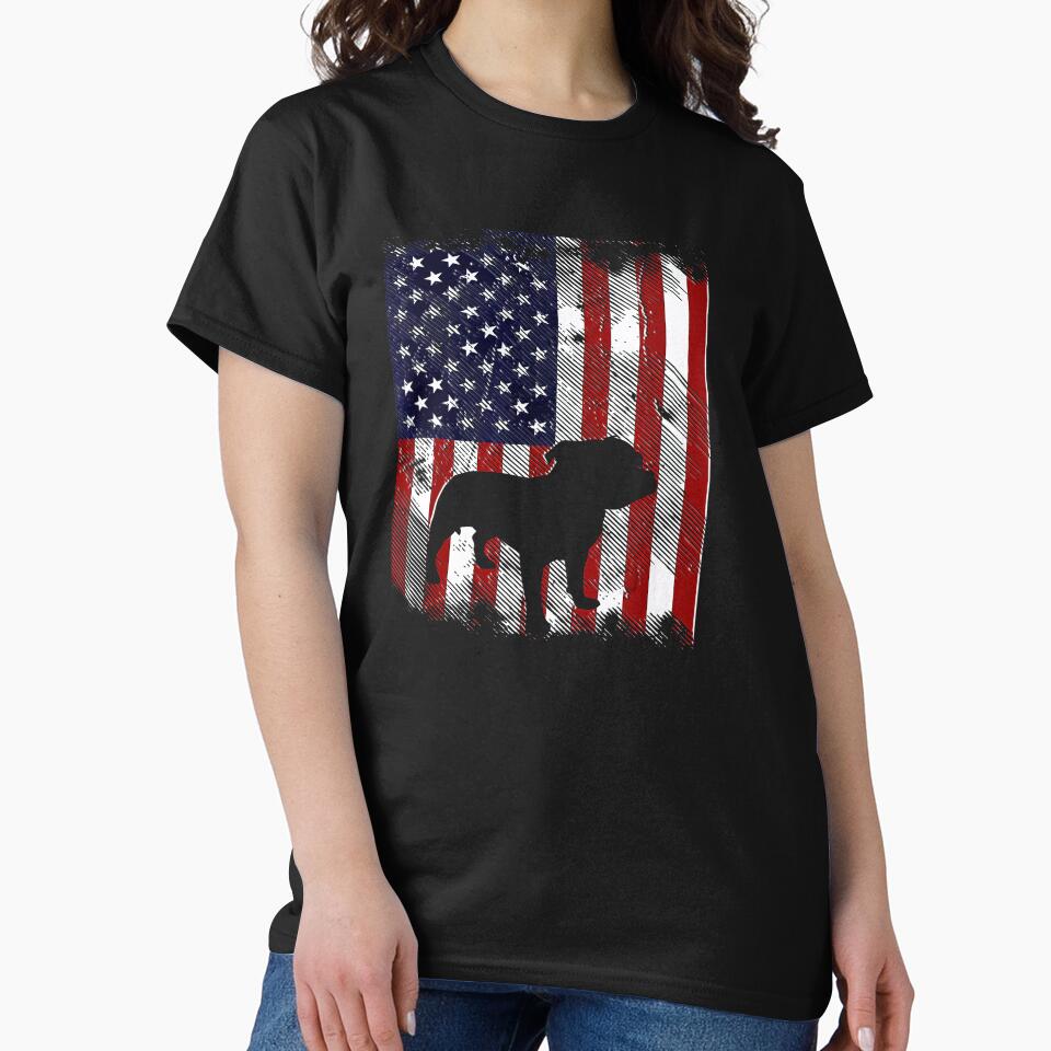 American Flag Pitbull Vintage Patriot Pittie Dog Tee Gift Love by BargerStore