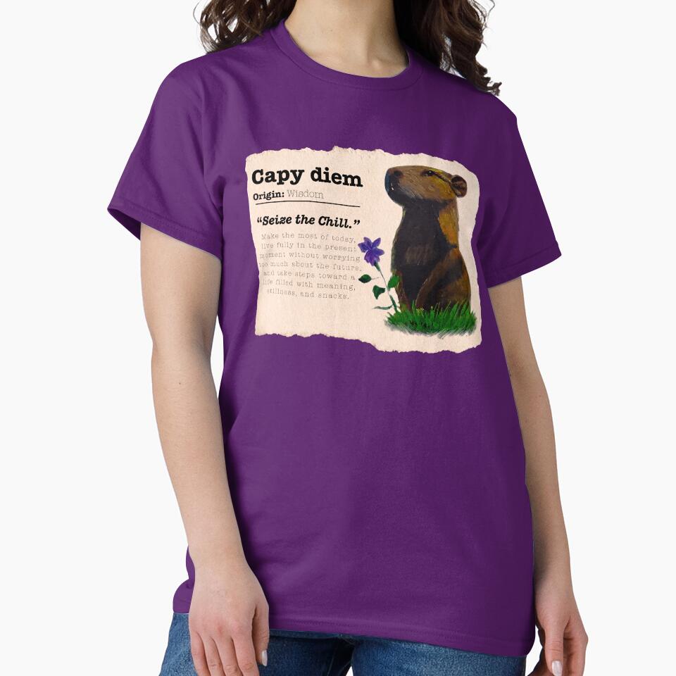 Capy Diem Whimsical Capybara Painting by ArtistsAtticWI