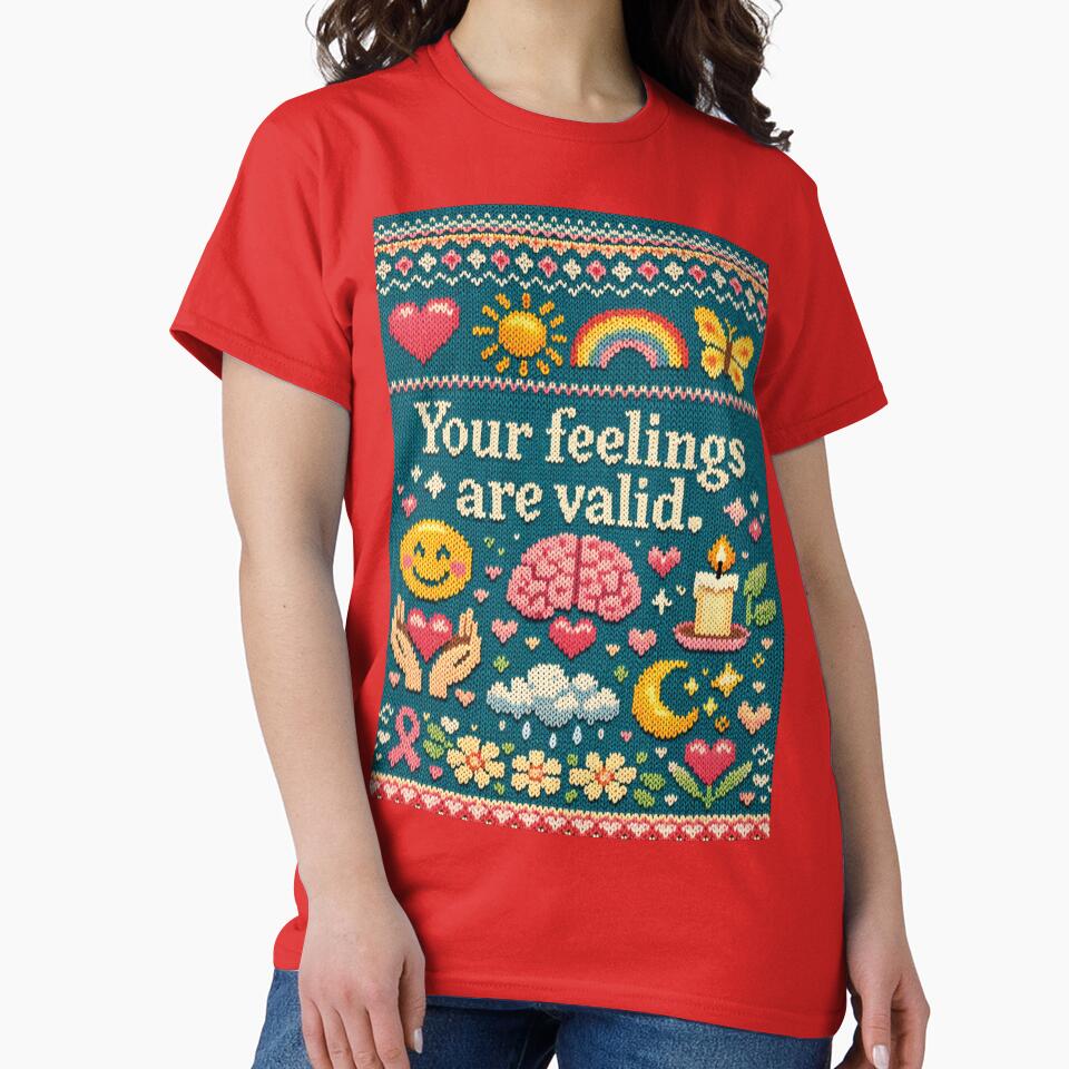 Your feelings are valid: Aesthetic Mindfulness Knitting Pattern Design by Mauswohn