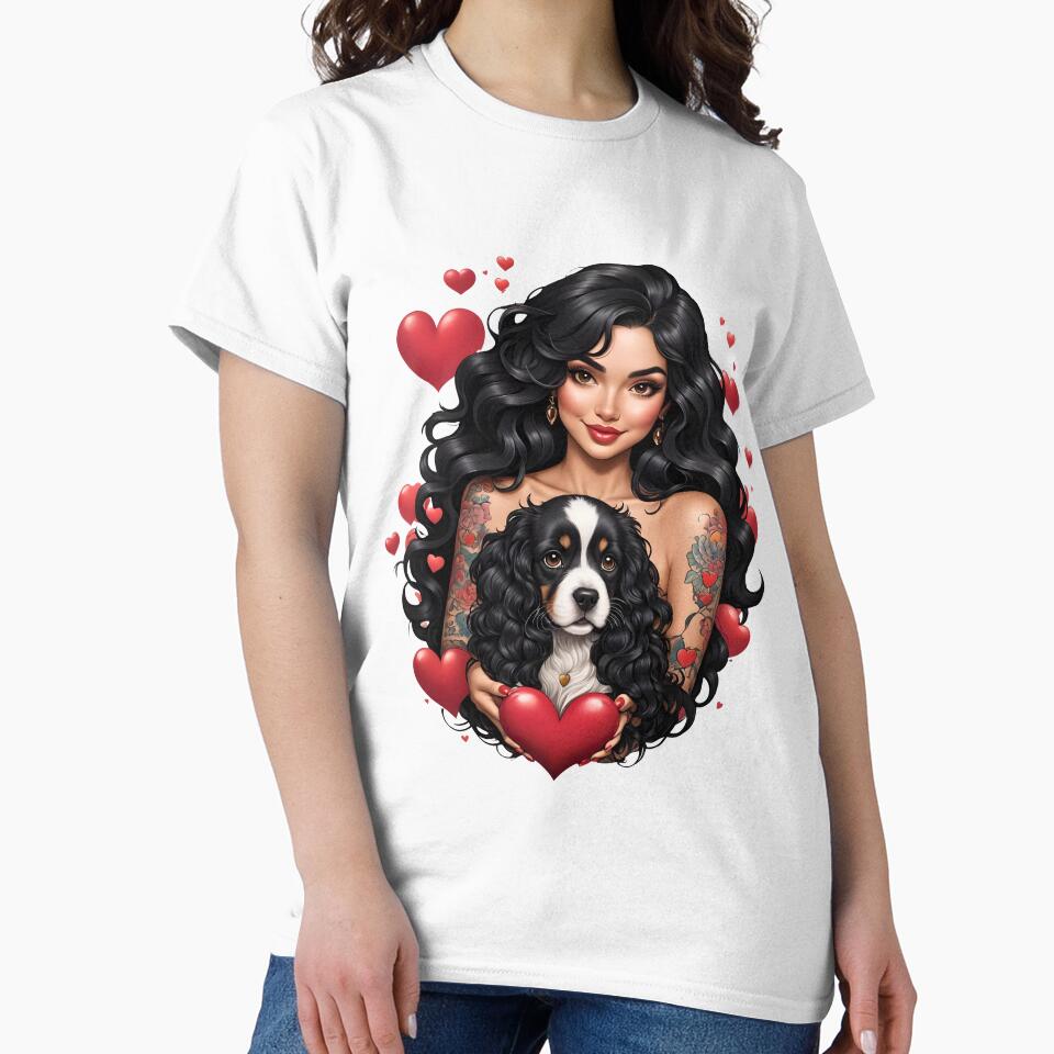 Beautiful Latina with cute puppy love retro vintage by BorgSpareParts