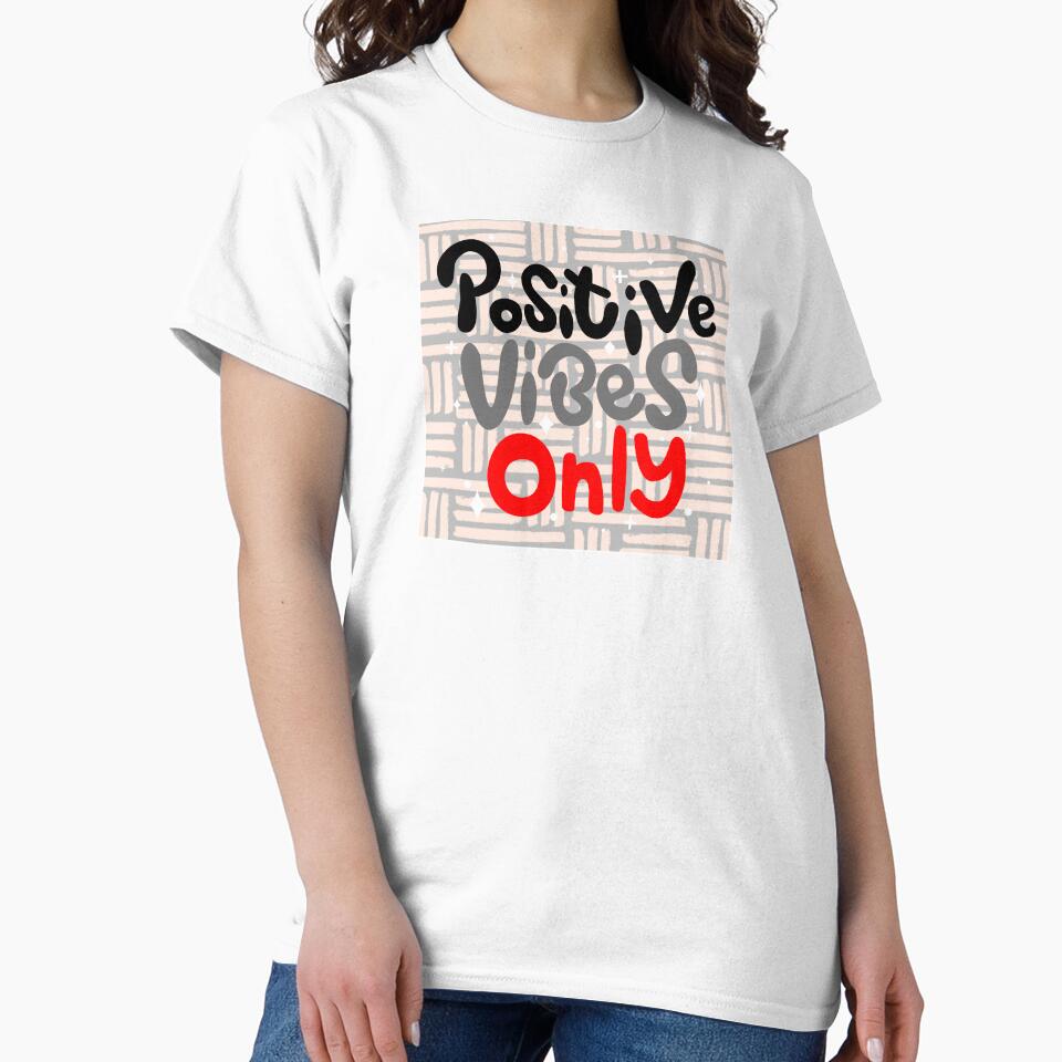 Positive Vibes Only Cute Aesthetic Typography Vinyl Sticker by NadDot