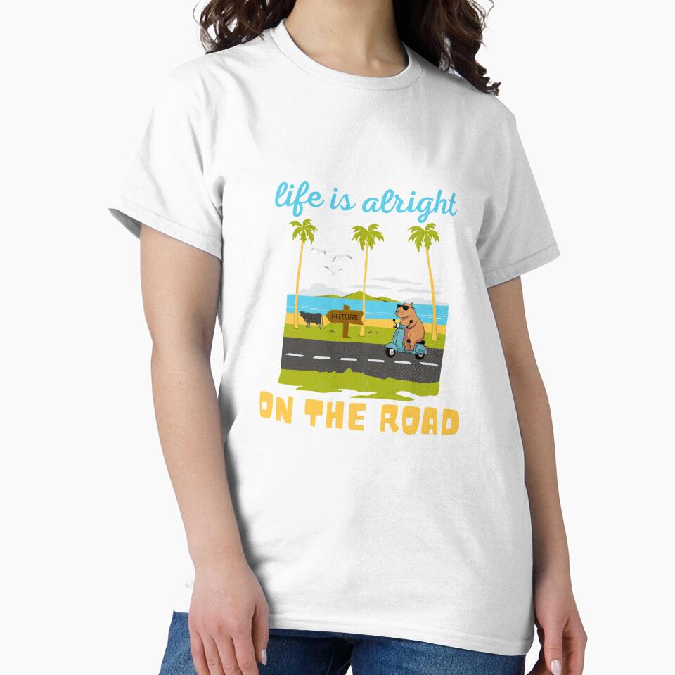 Life is Alright Vintage Retro Typography T-Shirt by MaybeeShirts