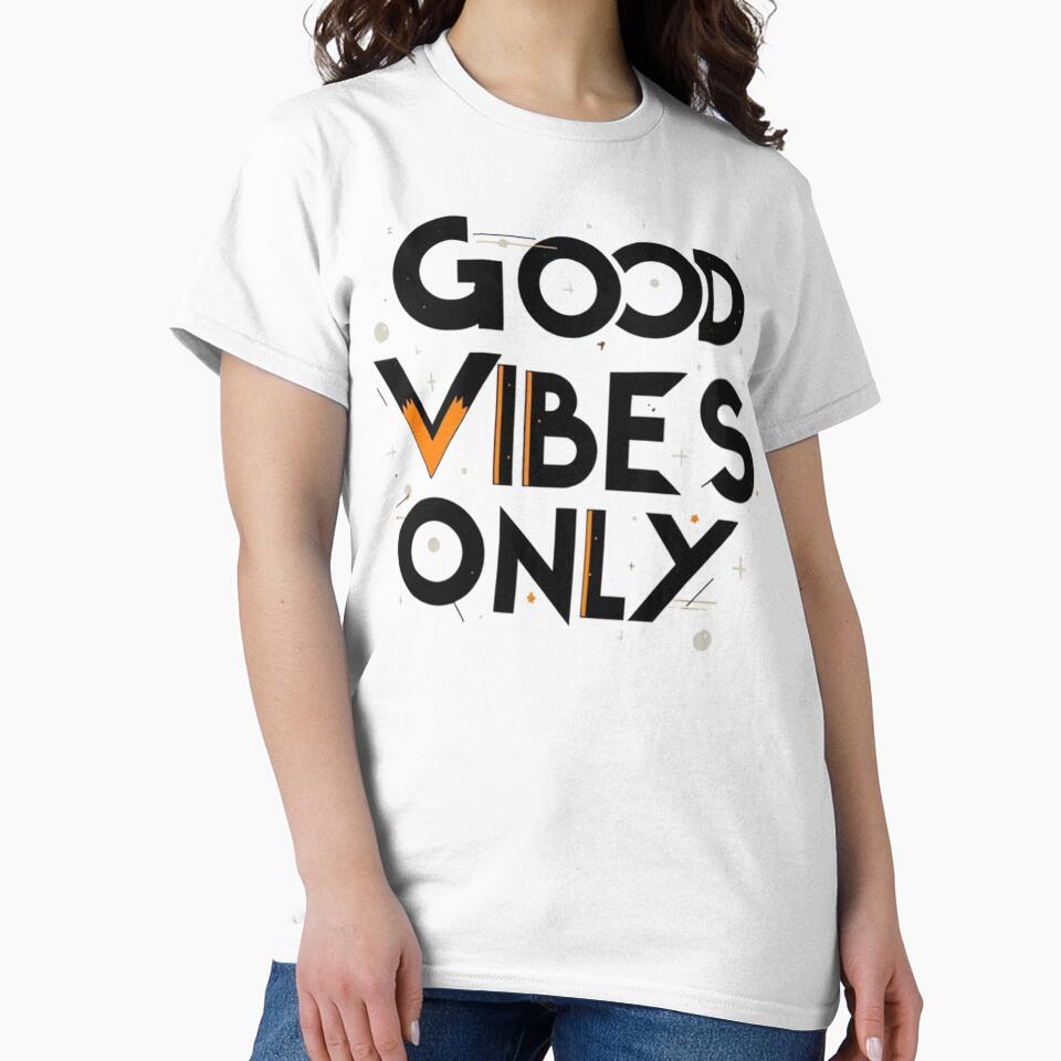 Good Vibes Minimal Typography by RedWhiteTees