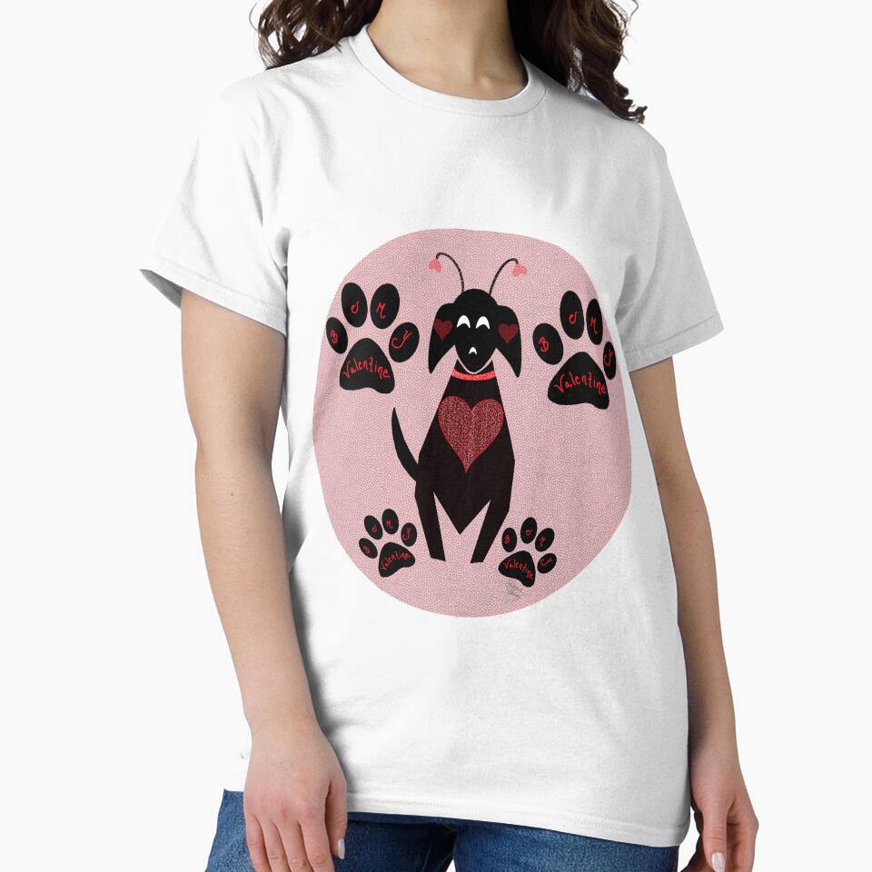 Mid-Century Modern Funny Valentine Dog Pattern - Pink by Old Urban Farmhouse Design Studio