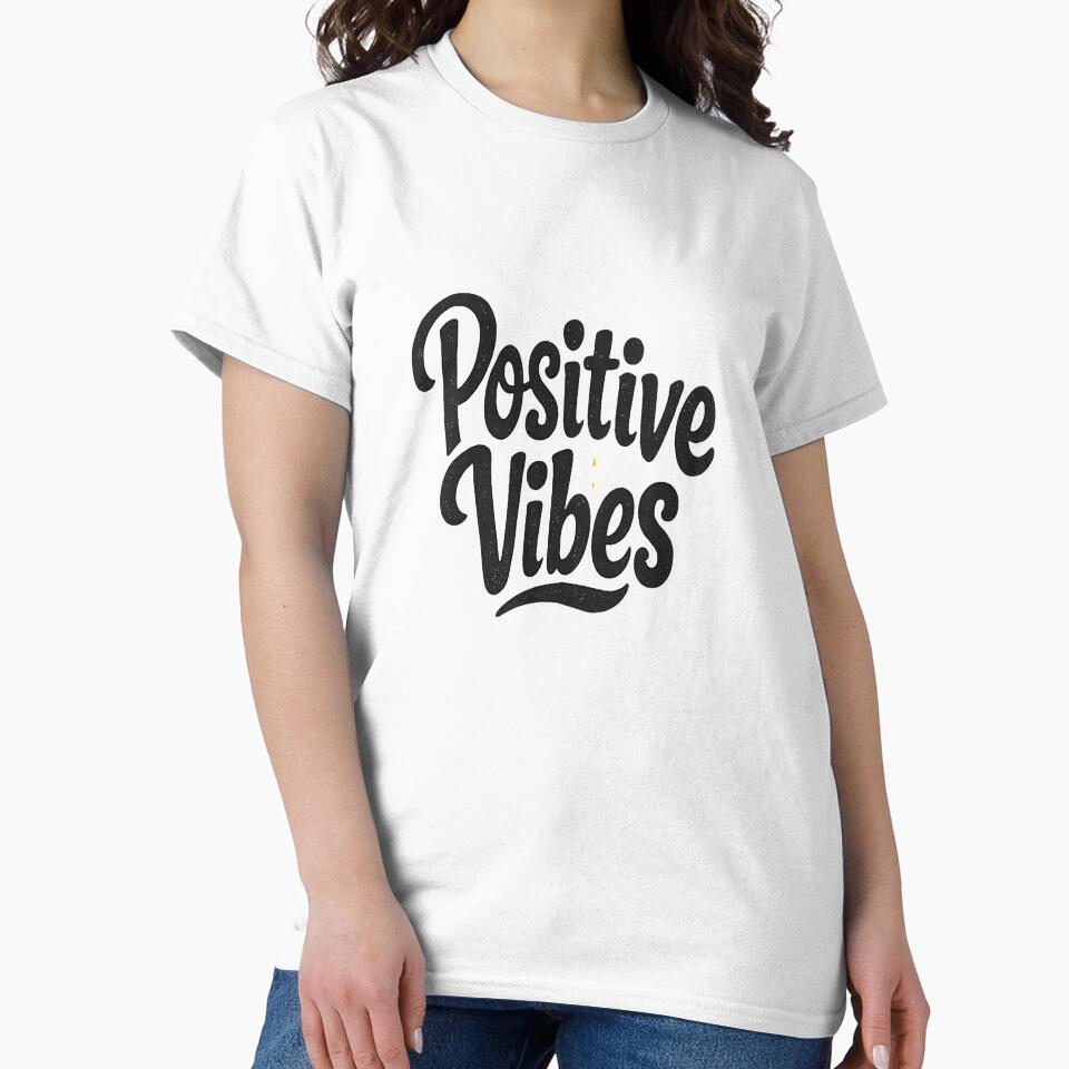 Positive Vibes Minimal Typography Hand Lettering Motivational Quote Design by Lovestickerco