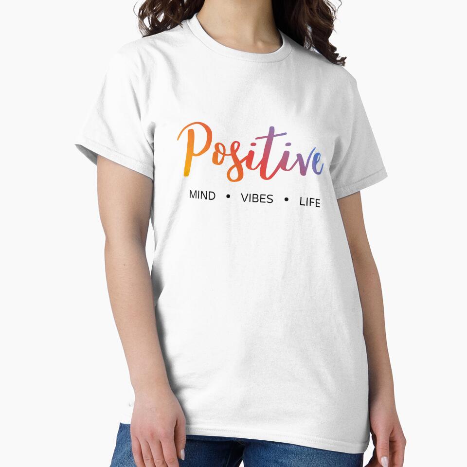 Positive Mind Vibes Life Typography – Colorful Motivational Word Design by ArcticFoxStudio