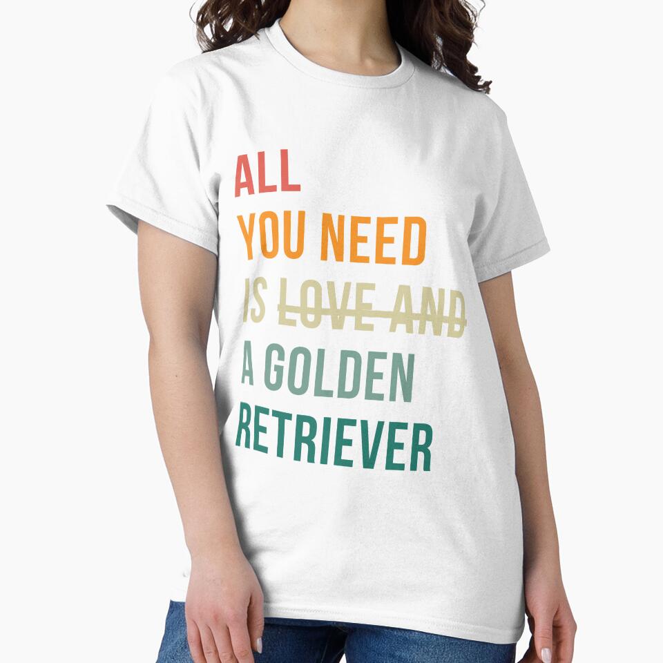 Retro all you need is a Golden Retriever dog breed design by 29Bumblebee