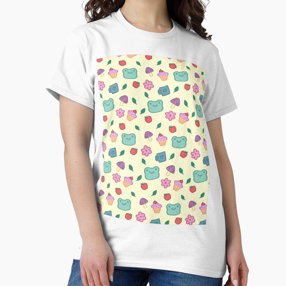 yellow sweet moments froggy pattern by naanlin