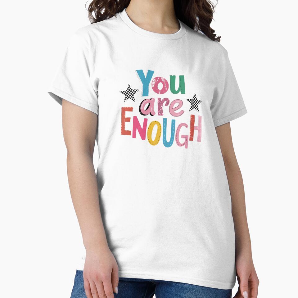 You Are Enough – Simple Motivational Quote Sticker by Suzy Perez Art