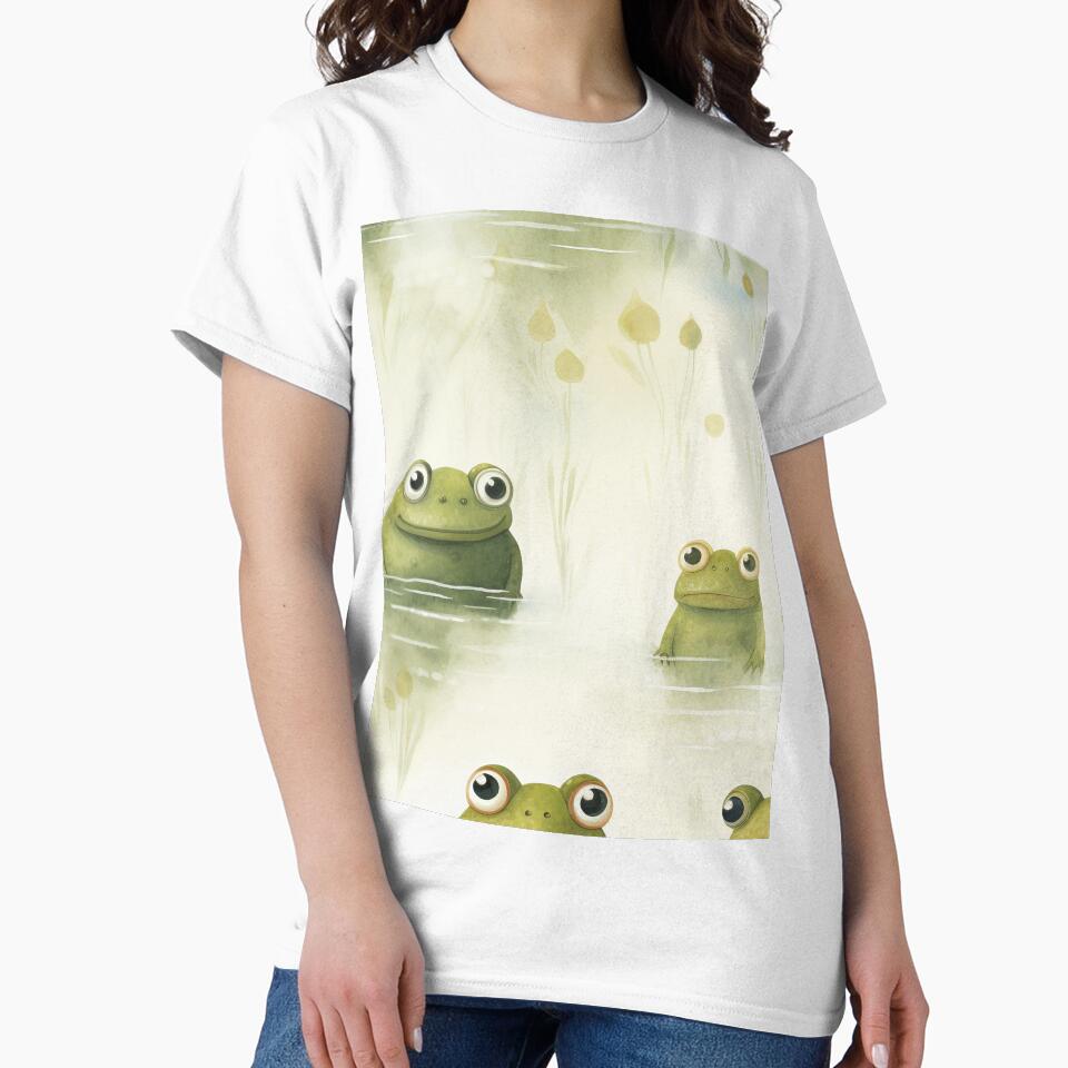 Watercolor Cute Frogs by VintageFlorals