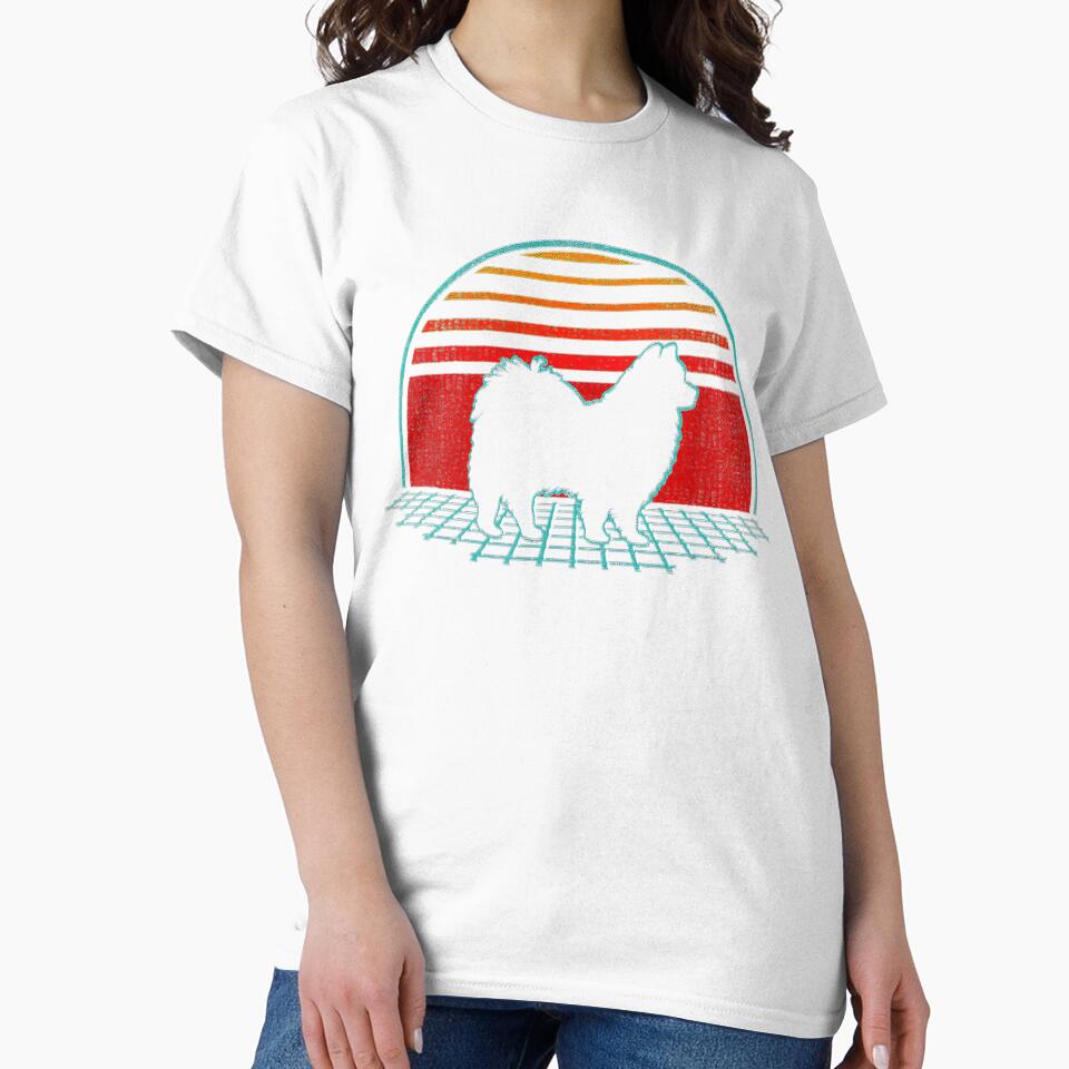 American Eskimo Dog Retro Vintage 80s Style Tee Gift Love by BargerStore