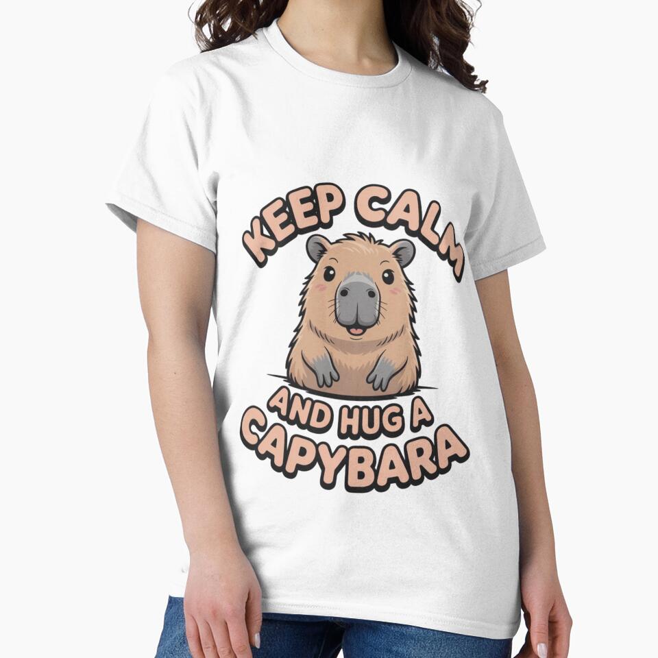 Keep Calm and Hug Capybara by HappyStencil