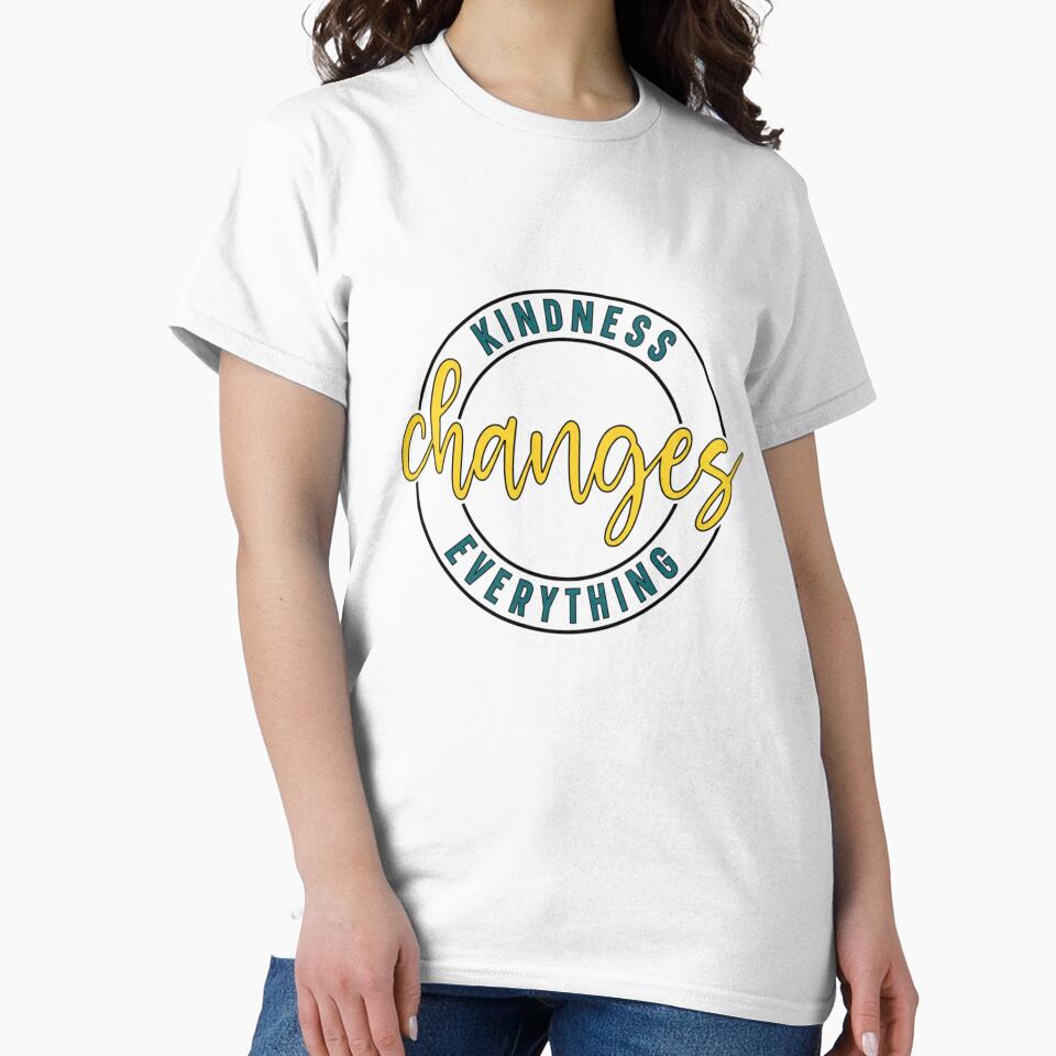 Kindness Changes Everything Circular Typography Teal & Yellow by HBDStudio