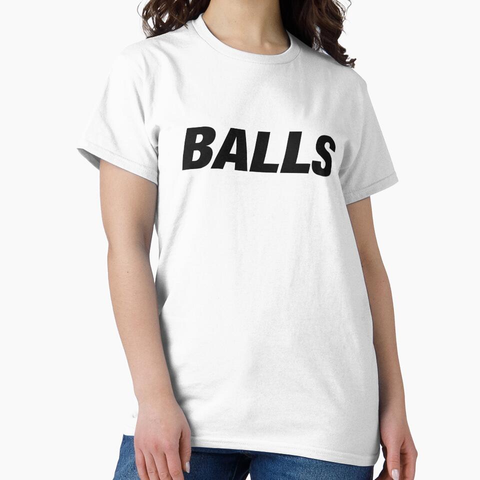 BALLS Typography Poster – Modern Minimal Humor by davewave008
