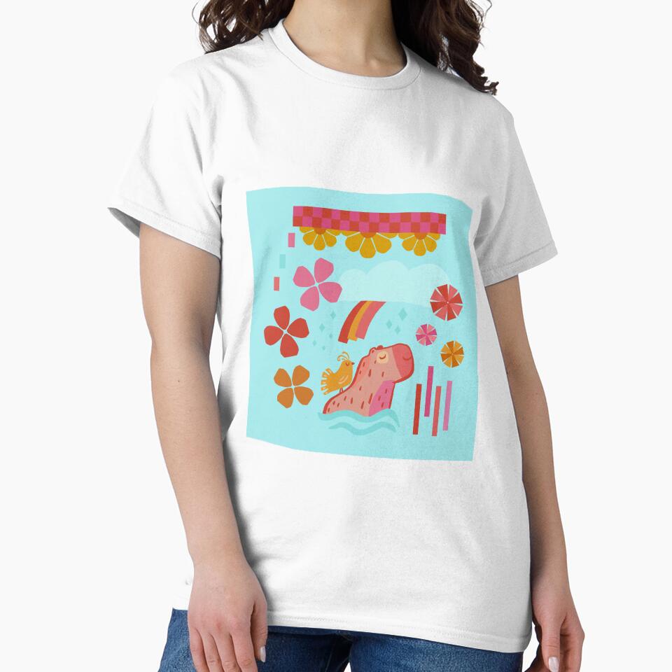 Capybara, Bird and Flowers by Stephanie McRae