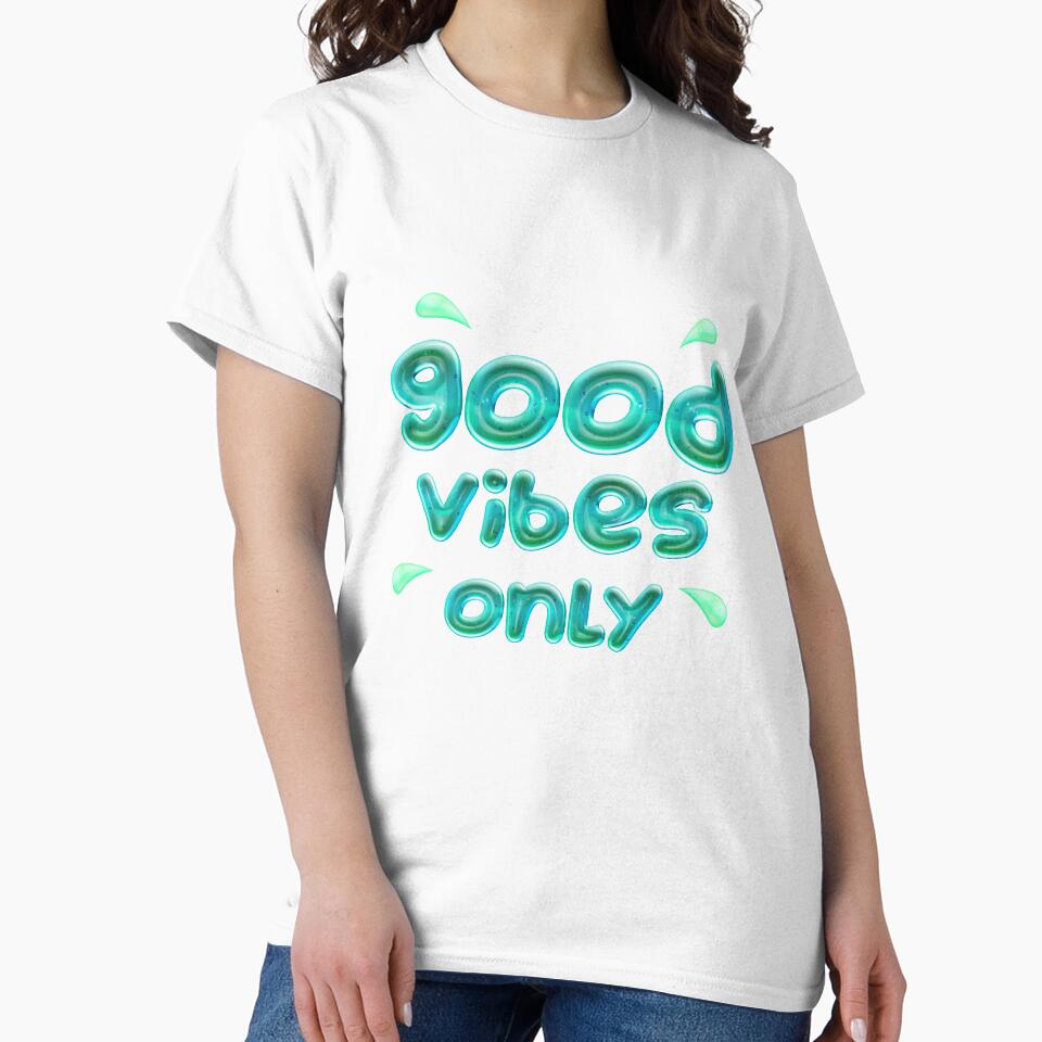 Good Vibes Only ( turquoise ) Positive and Motivational Quote by RomeoSketches