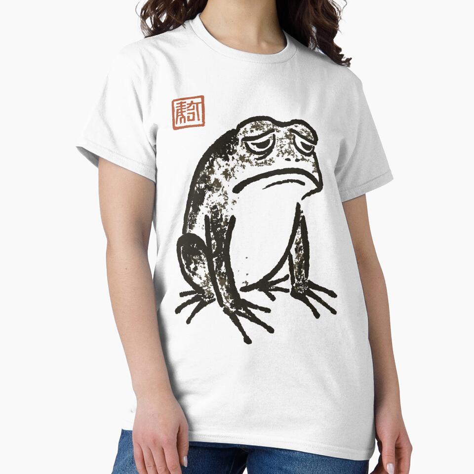 Cute Cottagecore Frog Crying Funny Japanese Aesthetic Design by Jokerstyle