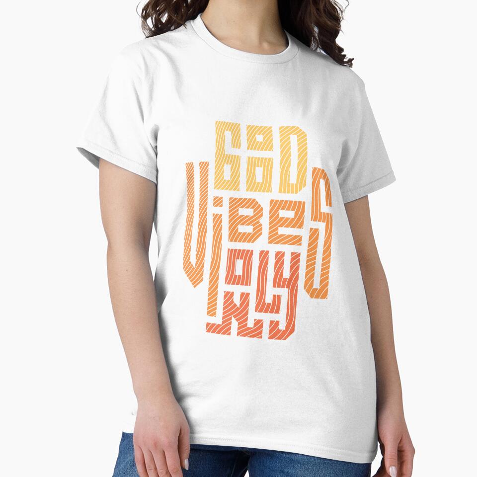 Good Vibes Only – Retro Geometric Wave Typography Design by WooHooStore