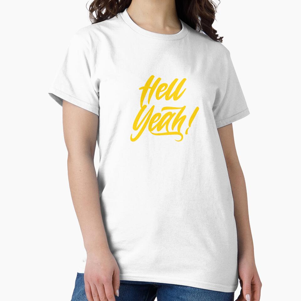 Hell Yeah! Bold yellow typography design by Pearl67