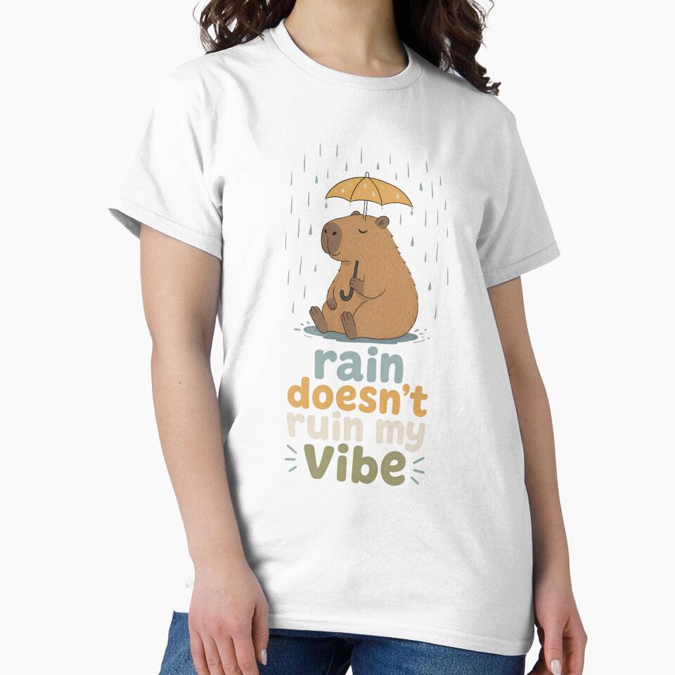 Cute Capybara with Umbrella Isolated Illustration by RGShirtWorks