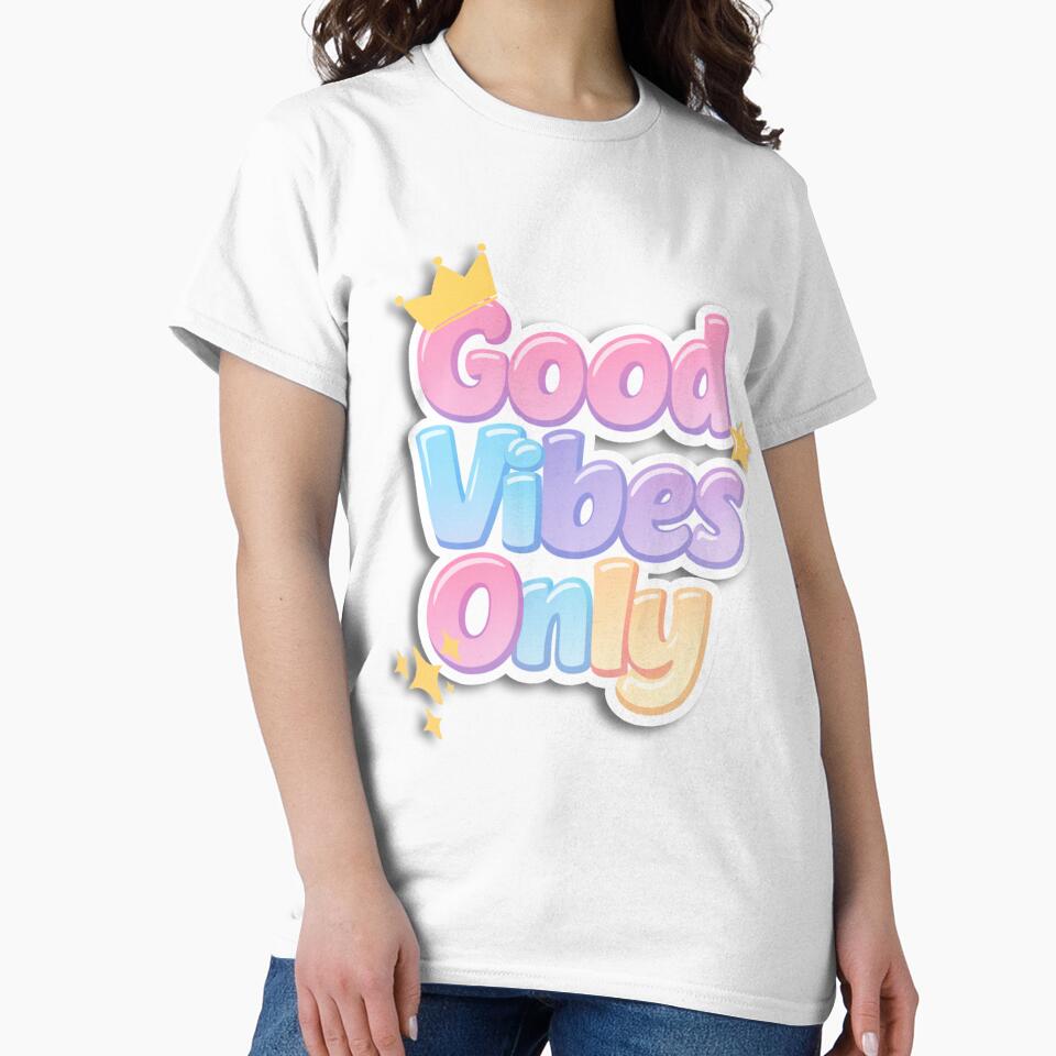 Good Vibes Only Colorful Typography Design – Positive Quote T-Shirt & Gift by MoonVibe-studio