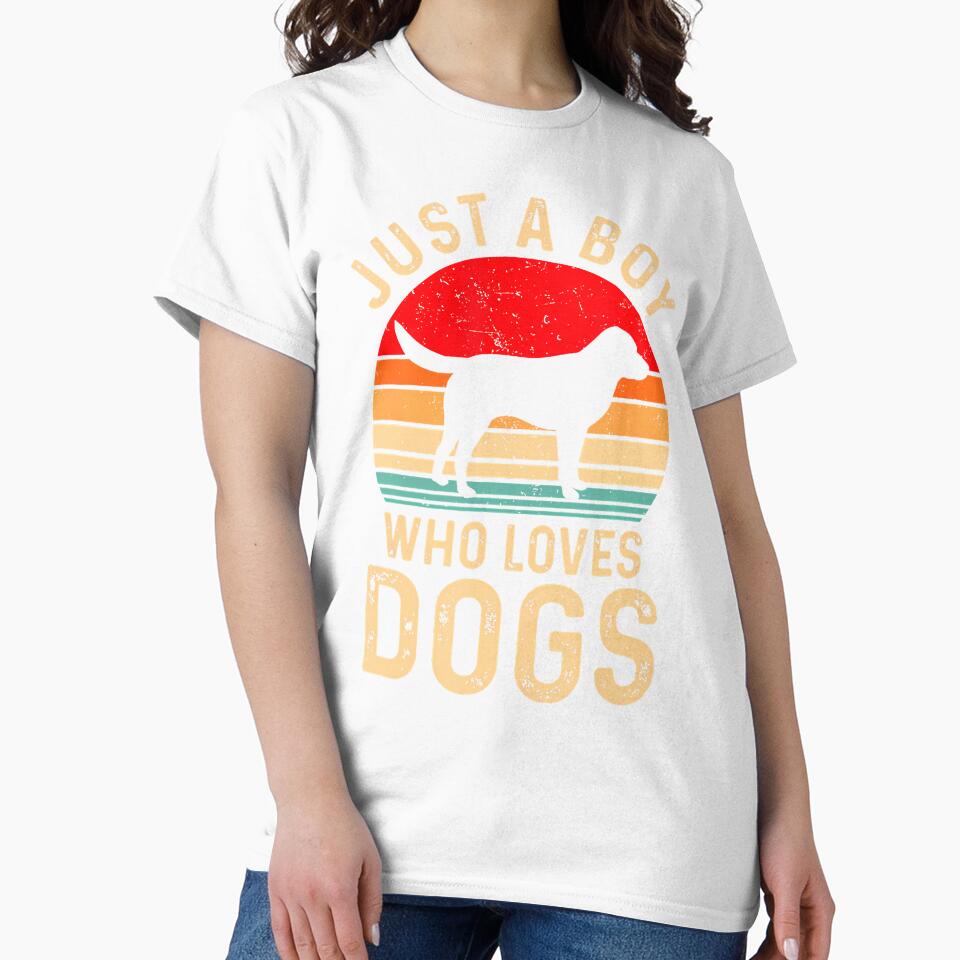 Puppy Dog Lover Boys Just A Boy Who Loves Dogs Retro by MaudeGloria
