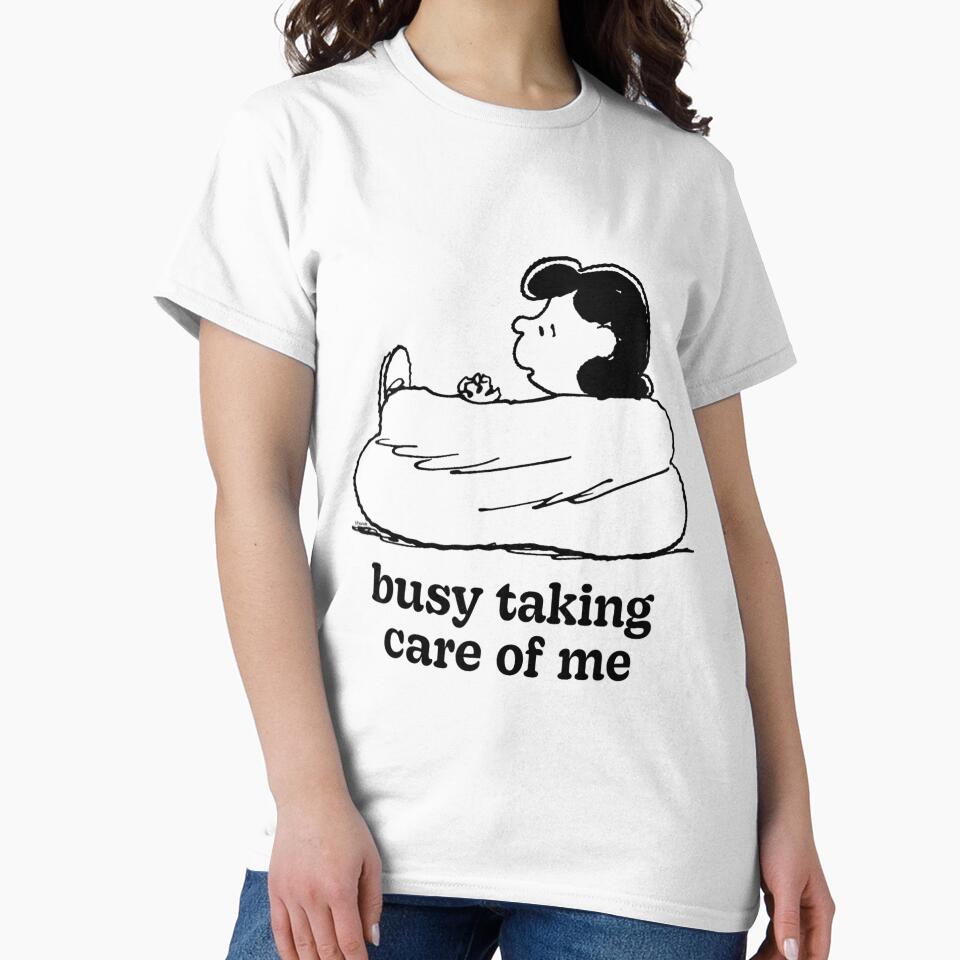 Peanuts Busy Taking Care Of Me Funny Self Care Quote by CedriMark