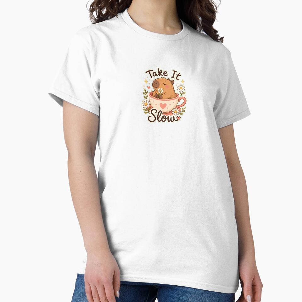 Cute Capybara Take It Slow Self Care Sticker by Cascio311
