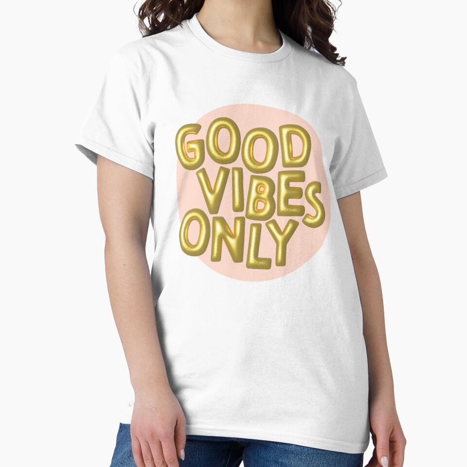 Good Vibes Only (Gold on Peach) by RanRanDesigns