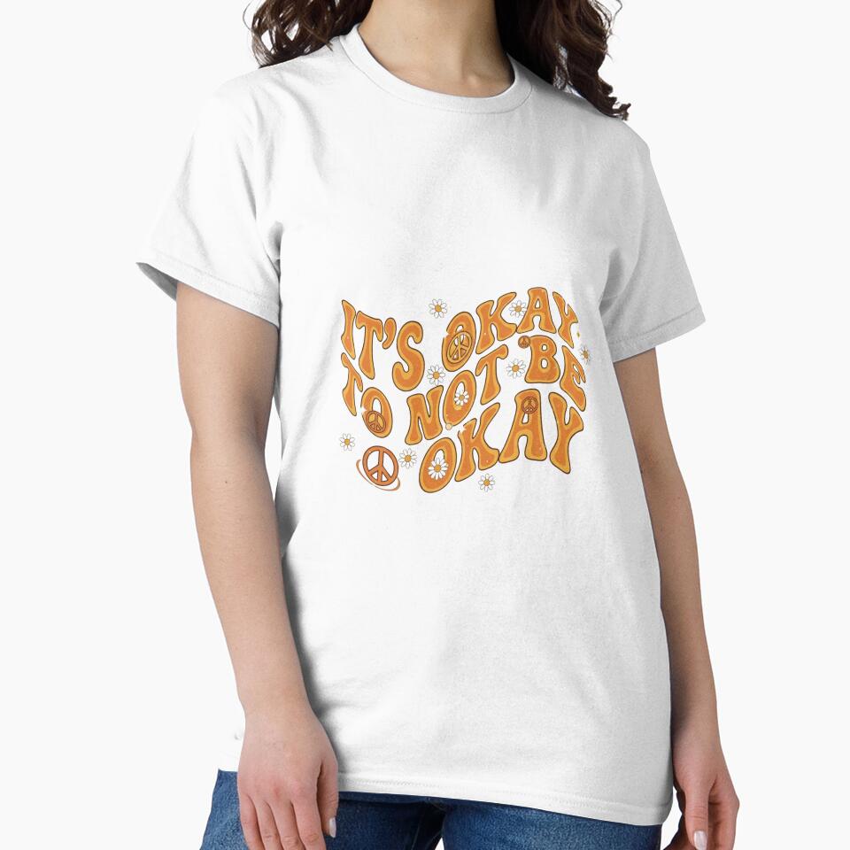Its Okay to Not Be Okay retro 70s groovy mental health gift by language-des