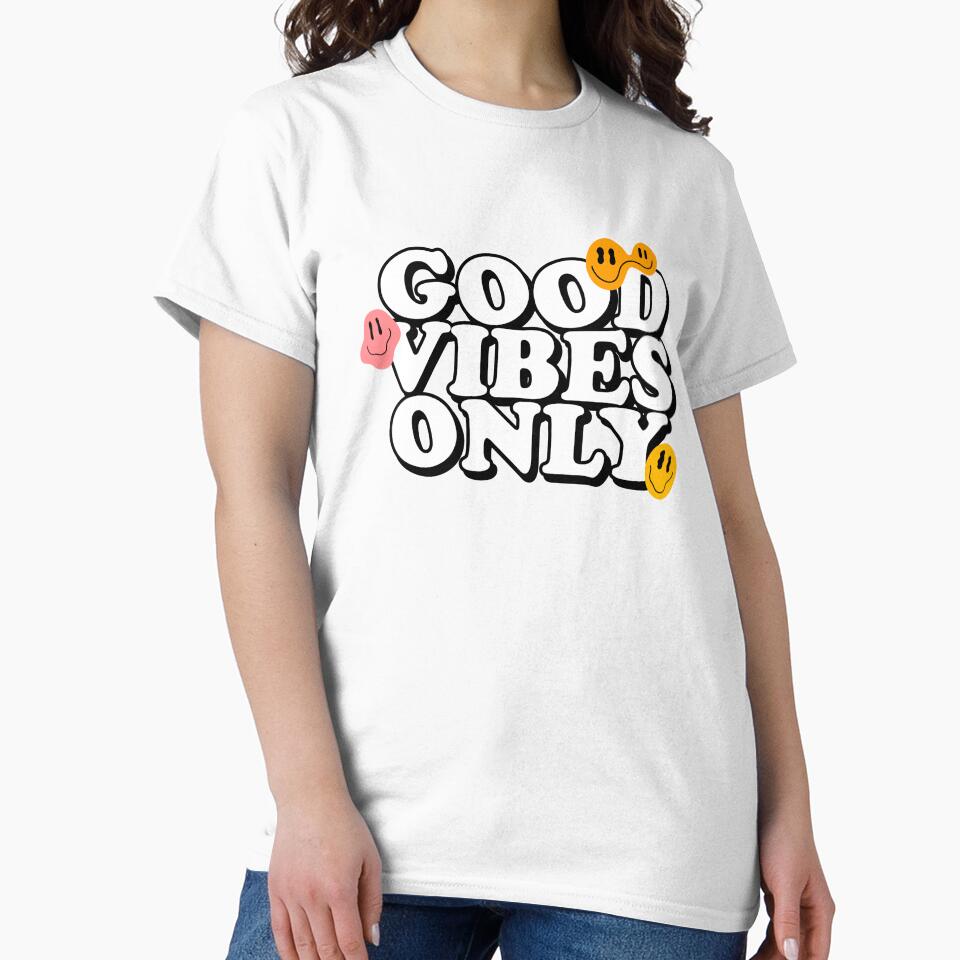 Good Vibes Only Smiley Typography by Thoughtful Prints