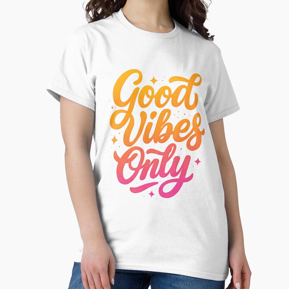 Good Vibes Only – Positive Retro Gradient Script Typography Design by TheVintageFolio