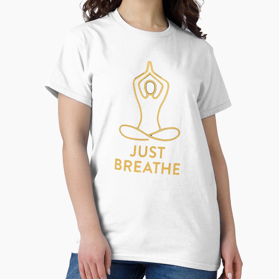 Just Breathe – Golden Meditating Pose Minimal Zen by Kalpa
