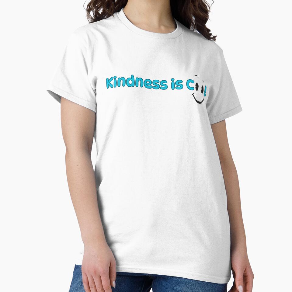 Kindness is Cool – Blue Lettering with Smiley Eyes by Pixel--Threads