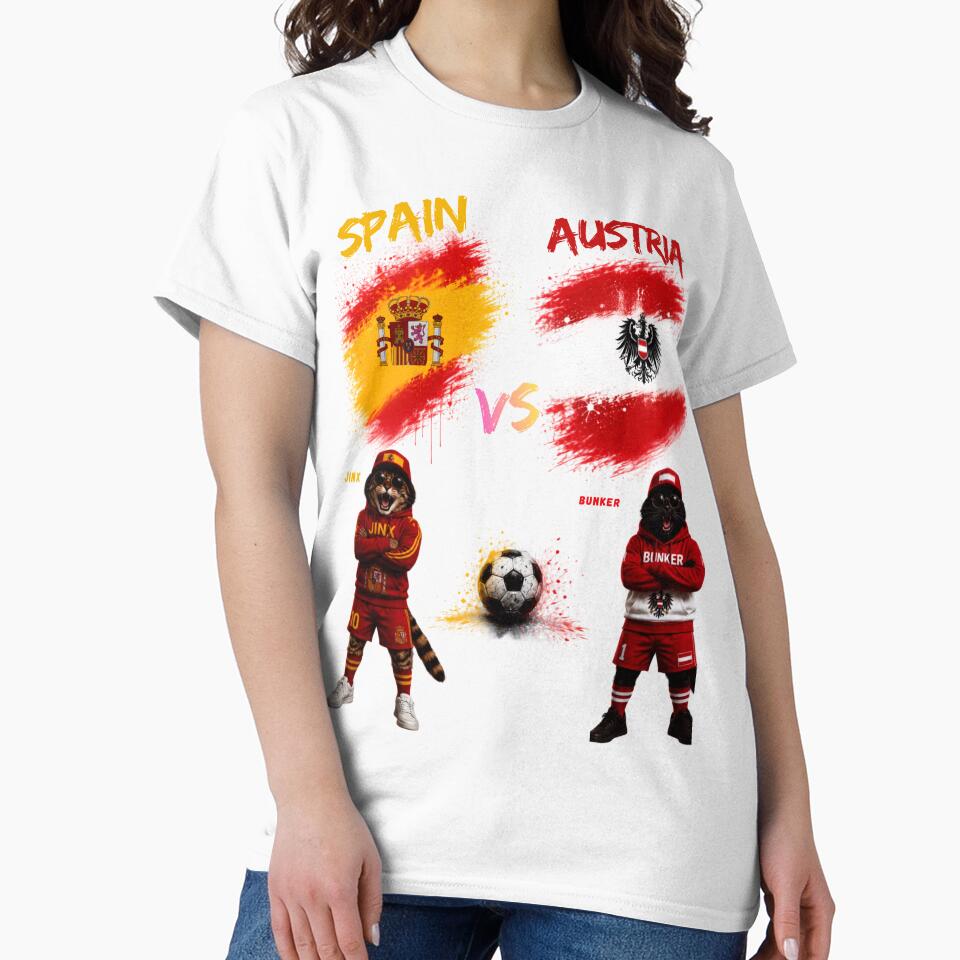 Spain vs Austria Funny Soccer Cats World Cup Fan Art by nexargraphics