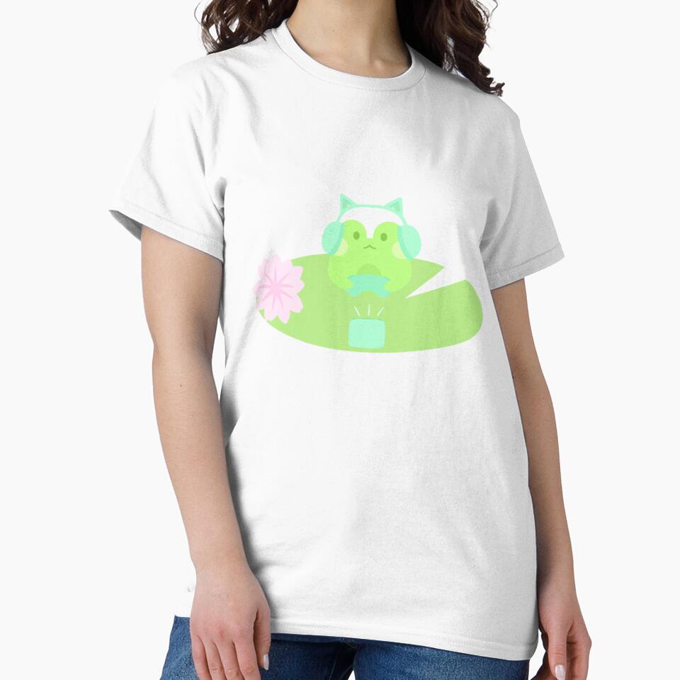 Gamer Frog on a lily pad by Honeysideup