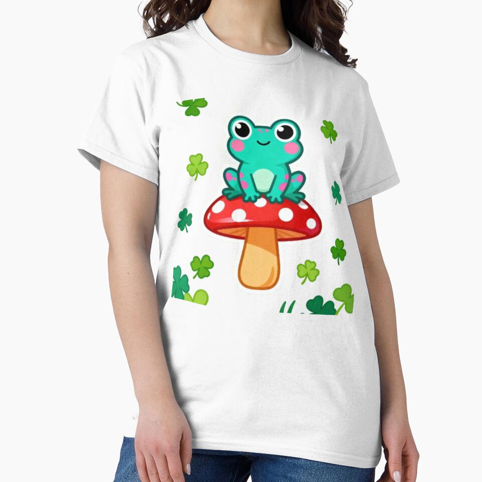 Cute Frog on Mushroom Sticker – Kawaii Cottagecore Frog Art by MiniPrintMagic