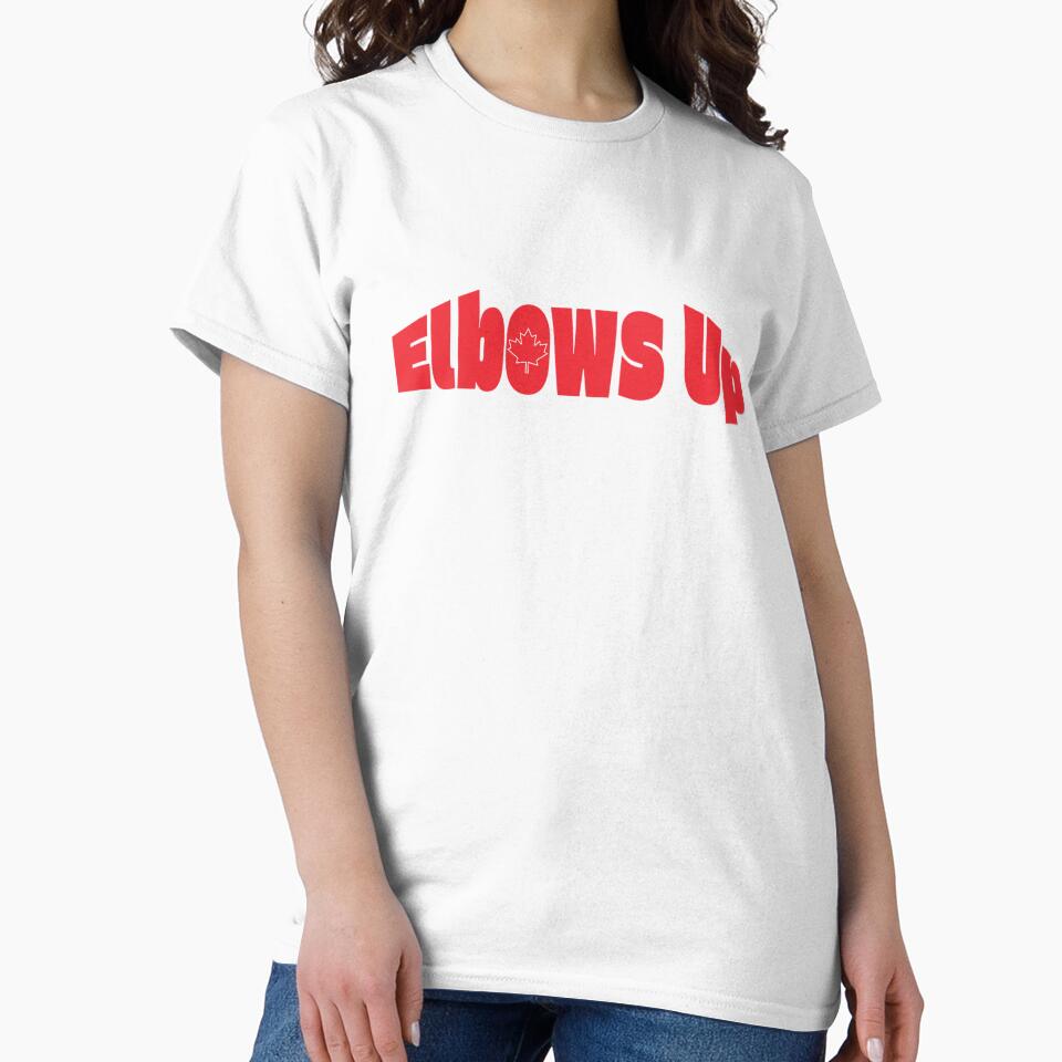 Elbows Up – Bold Red Text Motivational Quote by Radgraphic