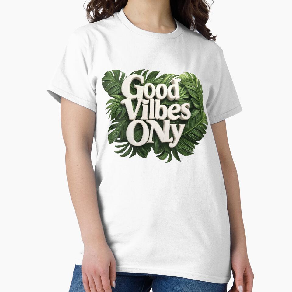 Good Vibes Only Tropical Aesthetic 3D Typography by gtrock